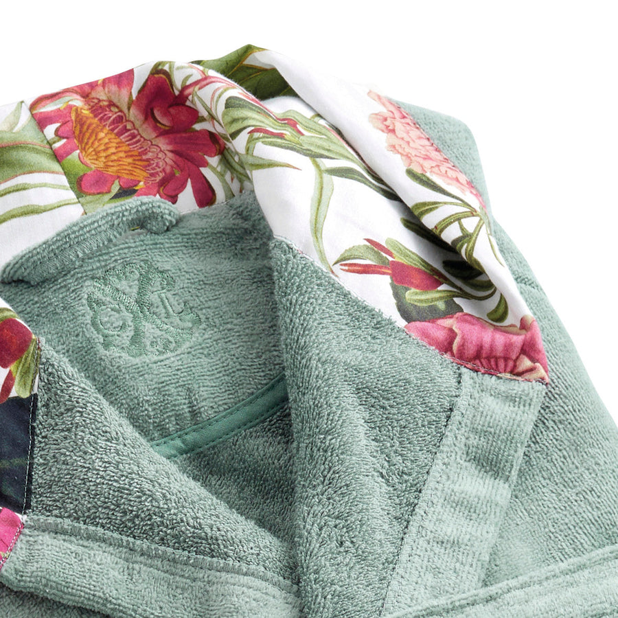 Bathrobe with shawl collar - Garden Green