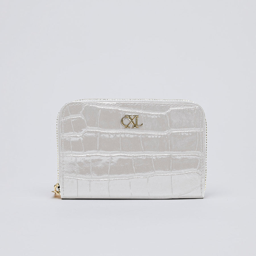 Petit portefeuille Tuilerie en cuir croco italien