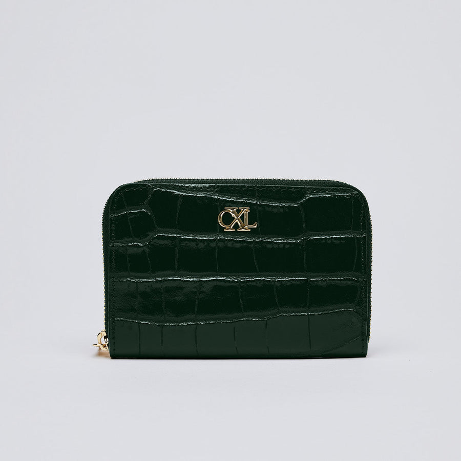 Petit portefeuille Tuilerie en cuir croco italien