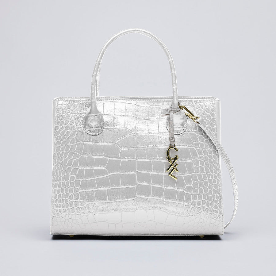 Sac à main Montaigne en cuir croco italien