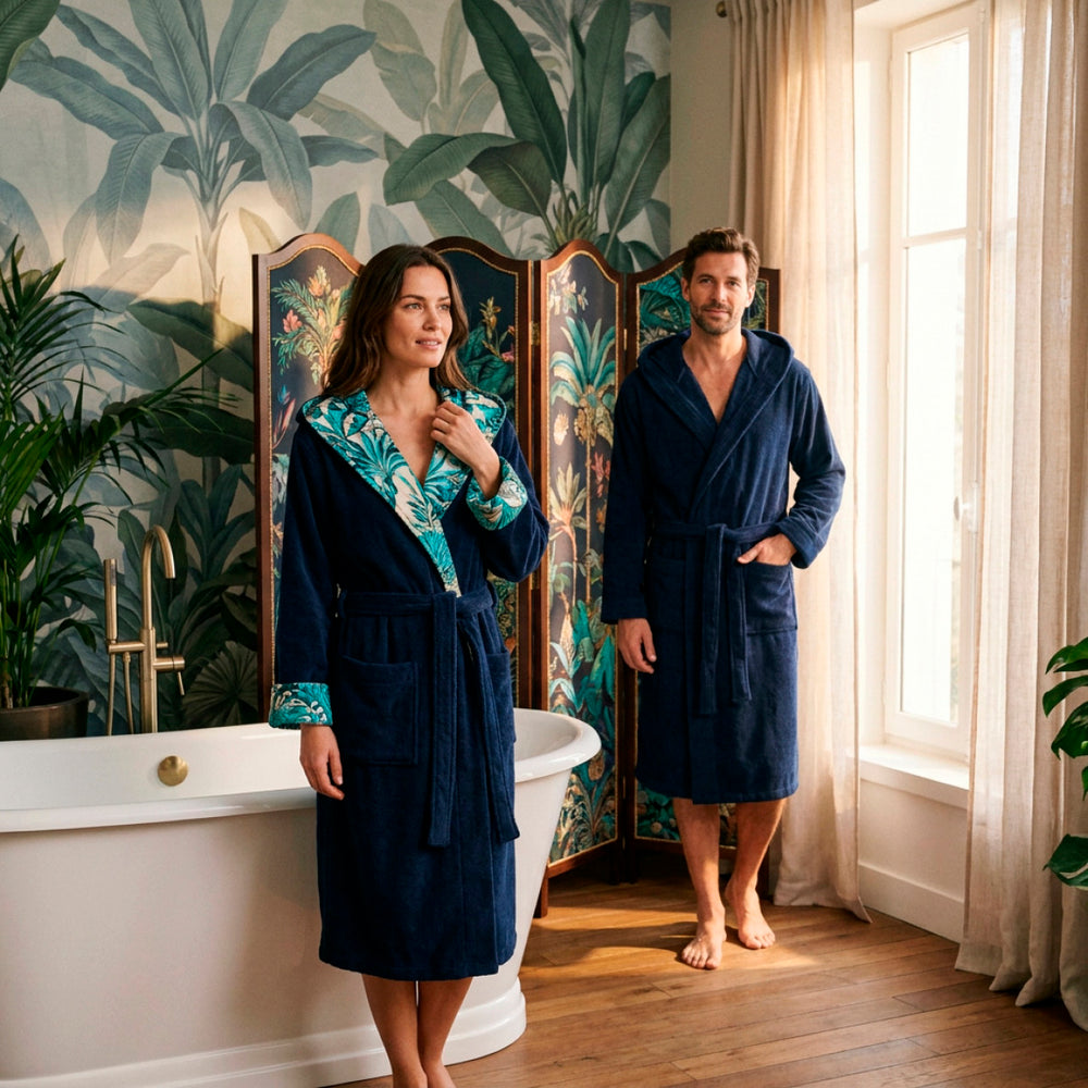 Peignoir avec capuche - Zanzibar Bleu foncé - CXL by Christian Lacroix Maison