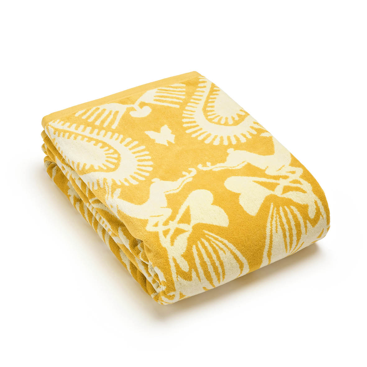 Beach towel Love Stories Yellow - 90 x 180 cm