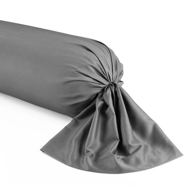 Bolster case cotton satin Uni Light grey - 43 x 210 cm