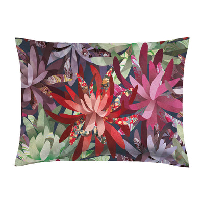 Pillowcase(s) cotton satin - Fleurs psychédéliques Fuchsia