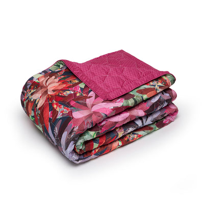 Bedspread XL Fleurs psychédéliques Fuchsia - 220 x 250 cm