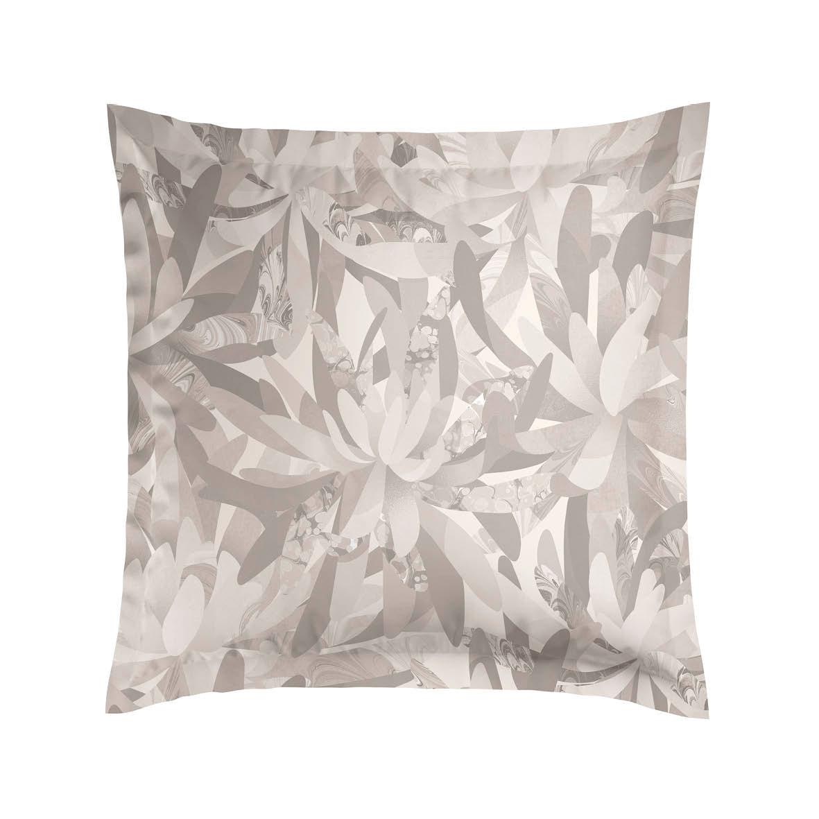 Pillowcase(s) cotton satin - Fleurs psychédéliques Beige