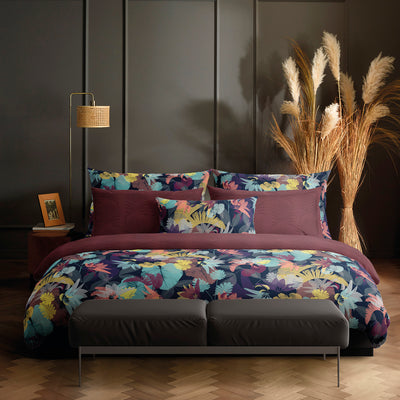 Duvet cover + pillowcase(s) cotton satin - Tanzanie Plum