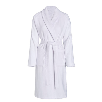 Bathrobe with shawl collar - White