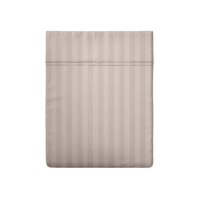Flat sheet cotton satin dobby stripe woven  -Taupe