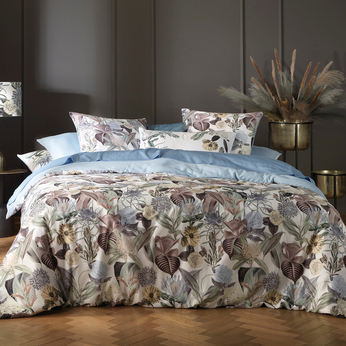 DUVET COVER + PILLOWCASE(S) GARDEN - Light Blue