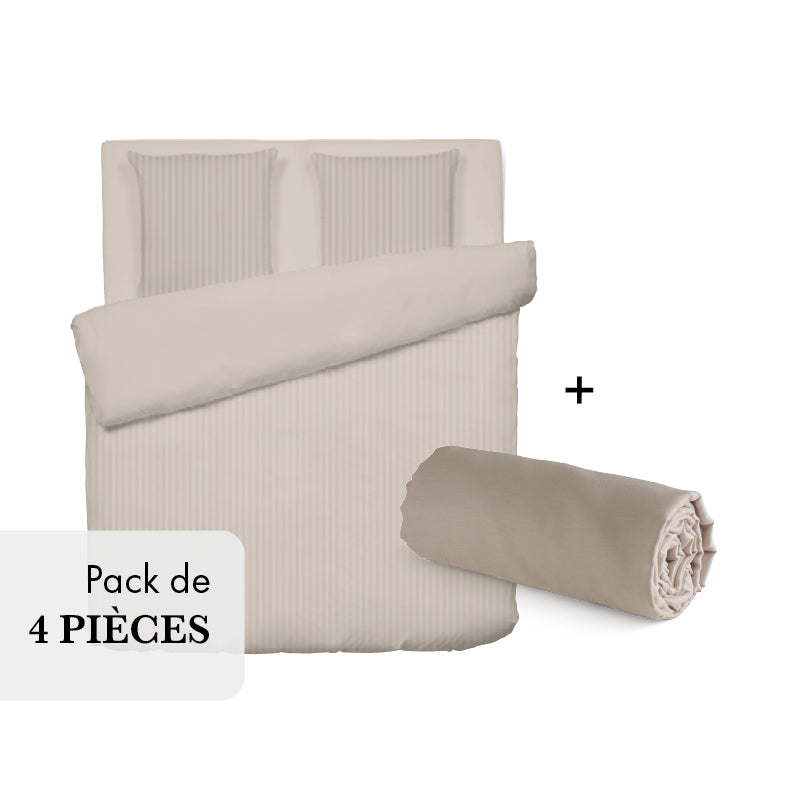 Pack L'essentiel - Rayures tissé Taupe - CXL by Christian Lacroix Maison