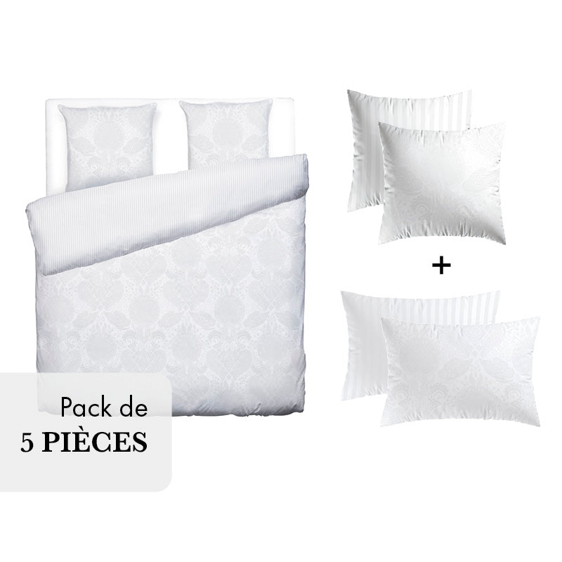 Pack Sommeil Harmonieux - Arles Jacquard Weiß