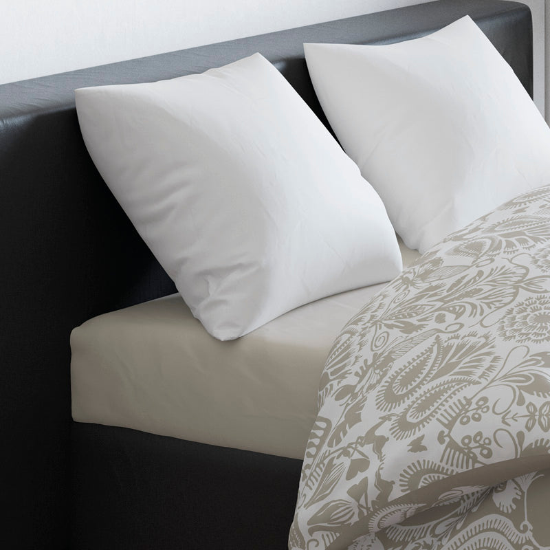 Fitted sheet cotton satin - Beige