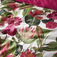 Drap-housse satin de coton - Garden Micro Fuchsia