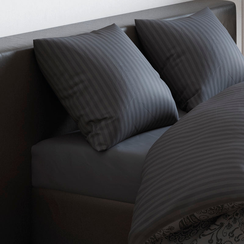 Fitted sheet cotton satin - Dark grey