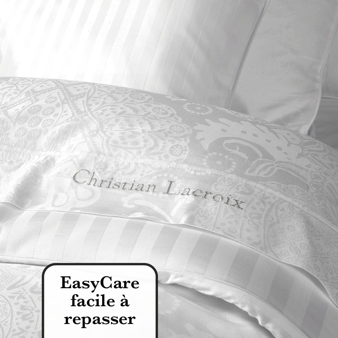 Drap plat bébé - tissé Jacquard - Arles Blanc - CXL by Christian Lacroix Maison