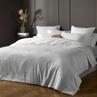 Drap plat satin de coton - Jacquard Arles Blanc - CXL by Christian Lacroix Maison