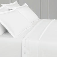 Drap plat satin de coton - Uni 1 baratta Blanc 01