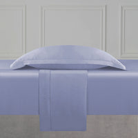 Drap plat satin de coton - Uni 1 baratta Bleu 02