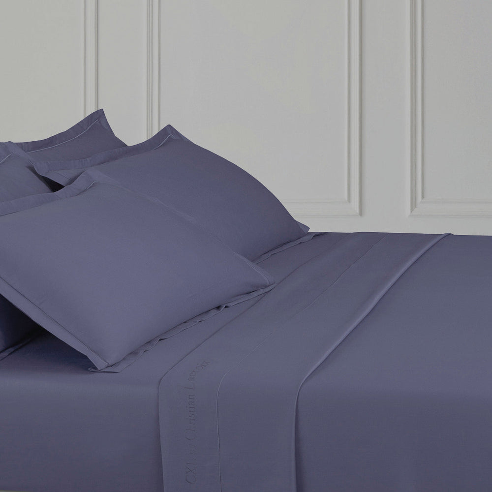 Drap plat satin de coton - Uni 1 baratta Bleu 06