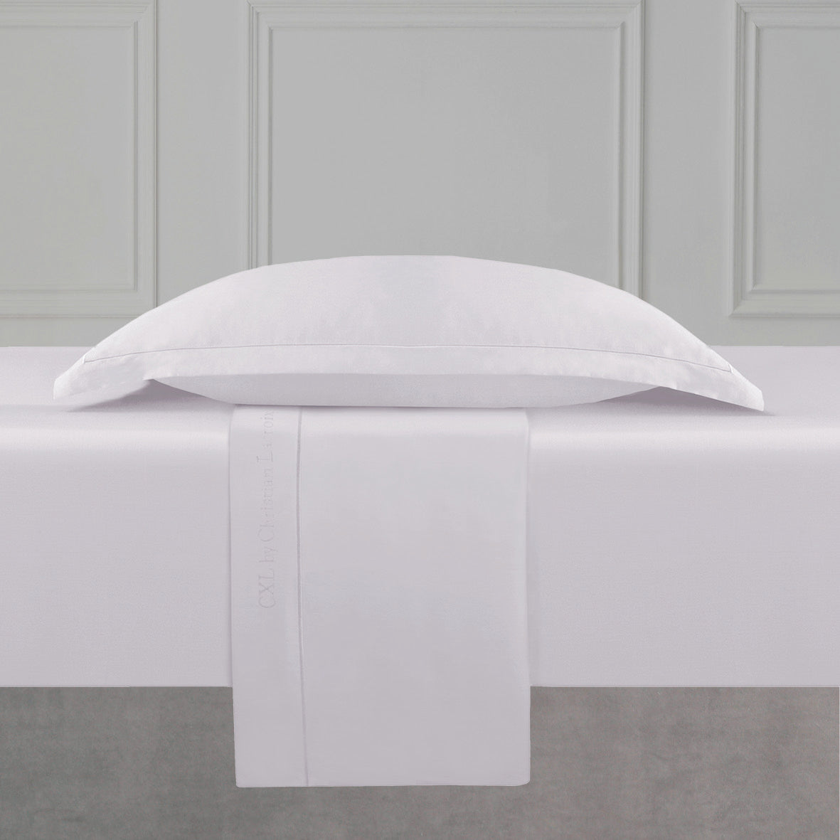 Drap plat satin de coton - Uni 1 baratta Gris 01