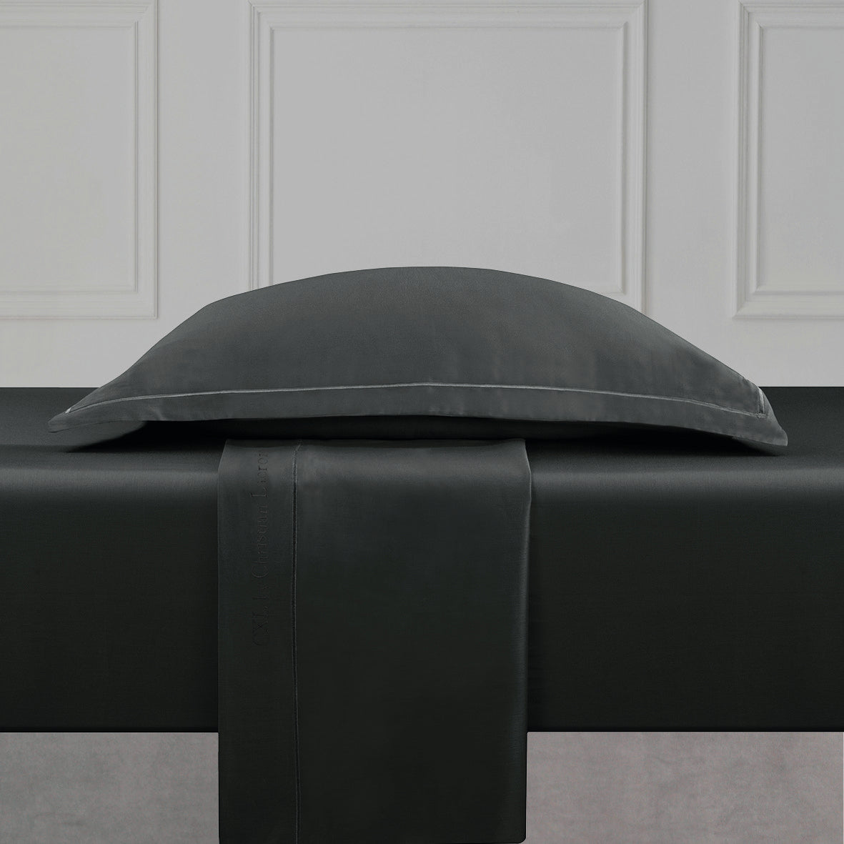 Drap plat satin de coton - Uni 1 baratta Gris 03