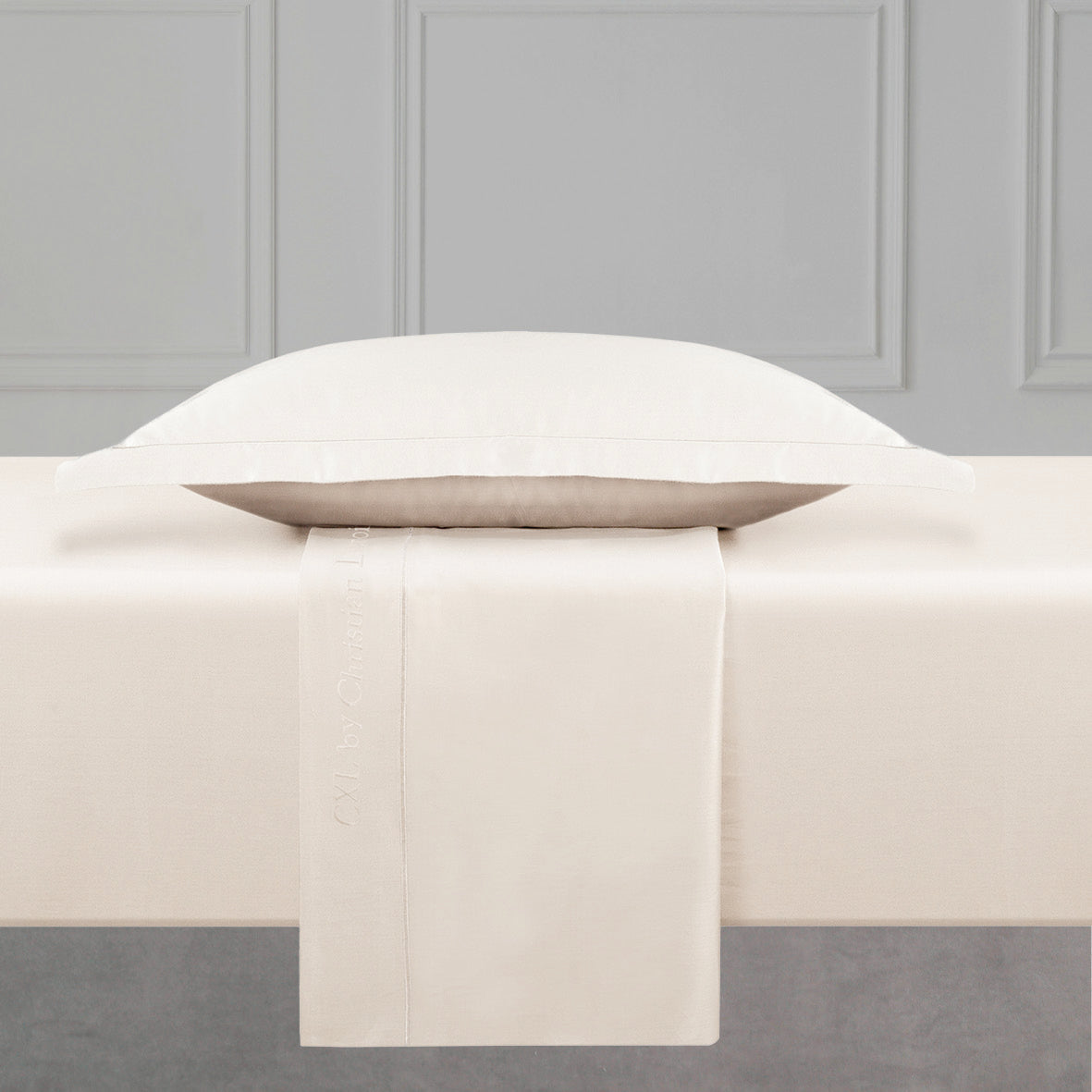 Drap plat satin de coton - Uni 1 baratta Taupe 02