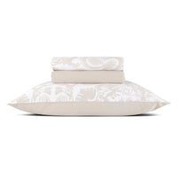 Ensemble de draps : drap-housse, drap plat, taie(s) d'oreiller en satin de coton - dessin Love Stories Taupe - CXL by Christian Lacroix Maison