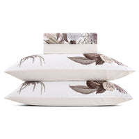 Ensemble de draps : drap-housse, drap plat, taie(s) d'oreiller en satin de coton - dessin Garden Taupe - CXL by Christian Lacroix Maison