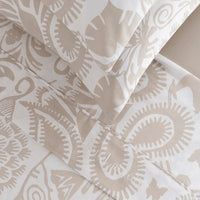 Ensemble de draps : drap-housse, drap plat, taie(s) d'oreiller en satin de coton - dessin Love Stories Taupe - CXL by Christian Lacroix Maison
