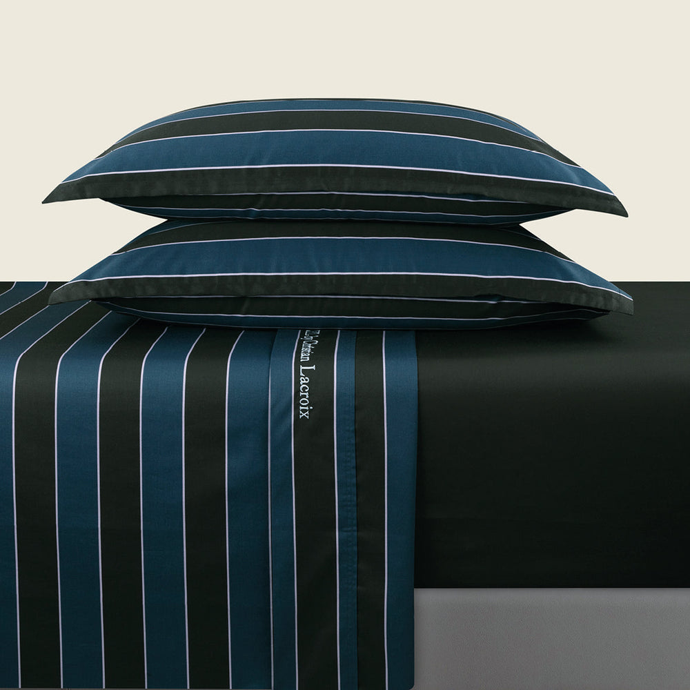 Ensemble de draps satin de coton - Eclipse bleu foncé