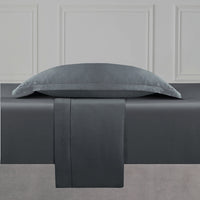 Ensemble de draps satin de coton - Uni 1 baratta Gris 02