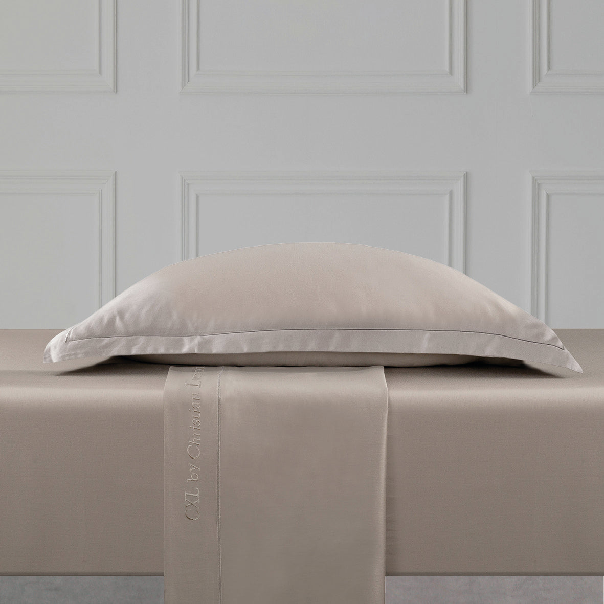Ensemble de draps satin de coton - Uni 1 baratta Taupe 01