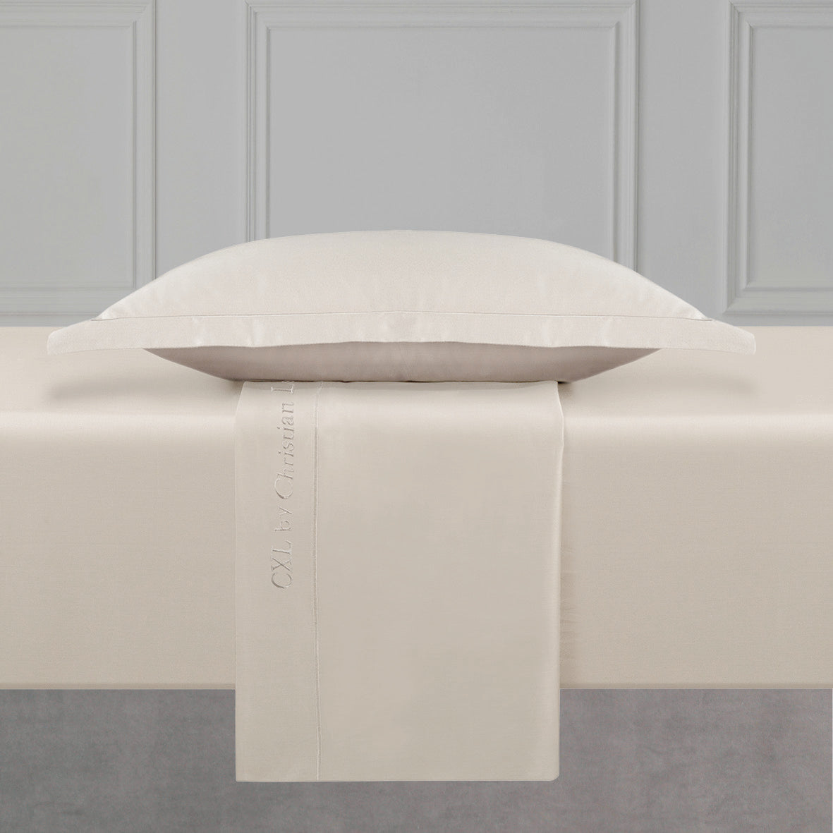 Ensemble de draps satin de coton - Uni 1 baratta Taupe 05