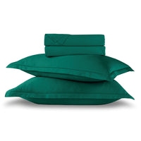 Ensemble de draps satin de coton - Uni 1 baratta Vert 02