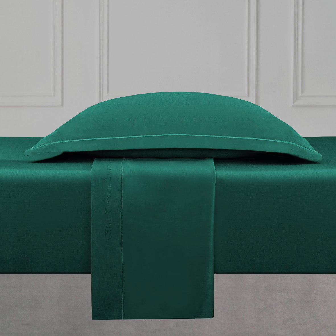 Ensemble de draps satin de coton - Uni 1 baratta Vert 02