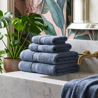 Ensemble de linge de bain 6 pièces (2 serviettes + 4 gants) - 100 % coton peigné - Azur - CXL by Christian Lacroix Maison
