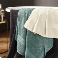 Ensemble de linge de bain 6 pièces (2 serviettes + 4 gants) - 100 % coton peigné - Azur - CXL by Christian Lacroix Maison
