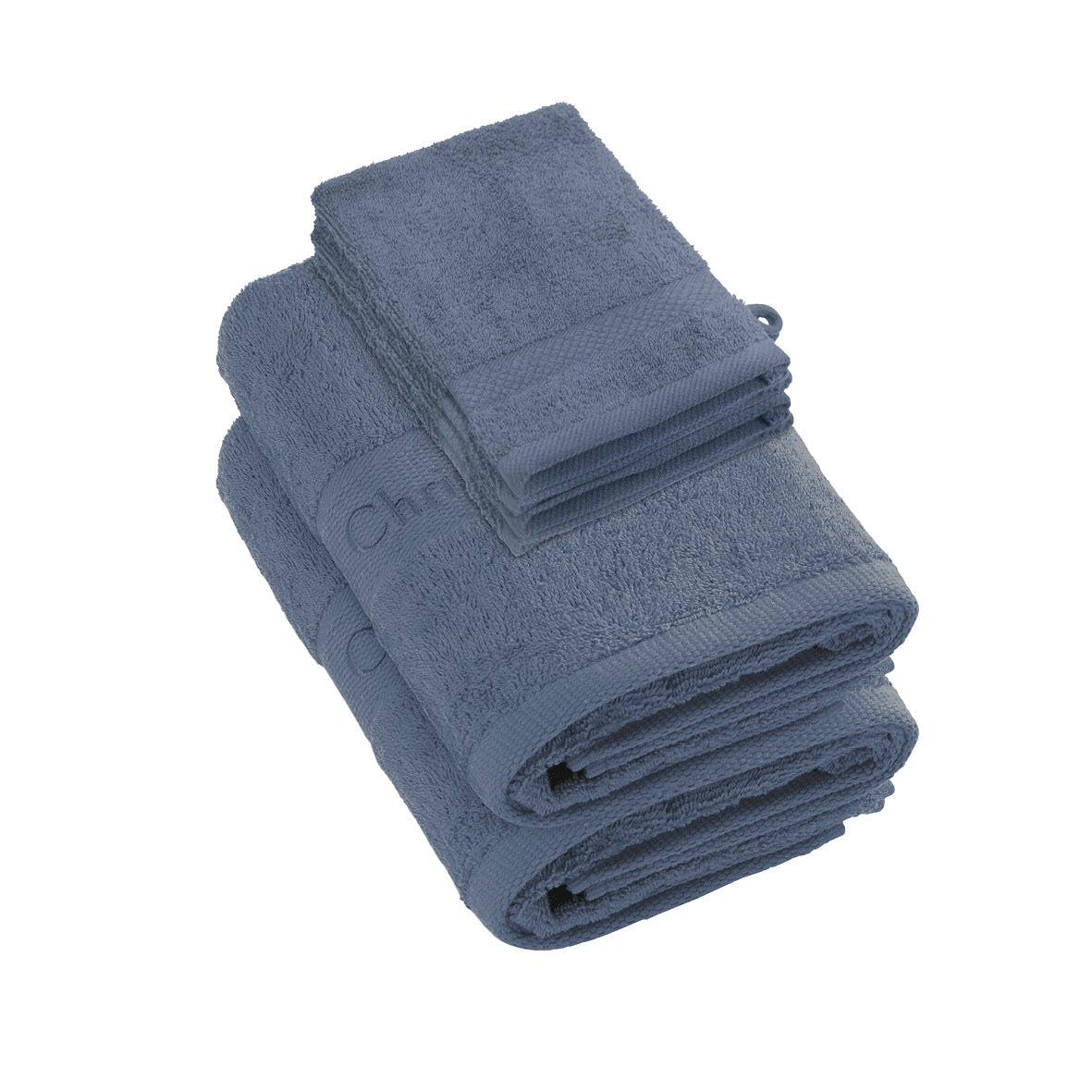 Ensemble de linge de bain 6 pièces (2 serviettes + 4 gants) - 100 % coton peigné - Azur - CXL by Christian Lacroix Maison