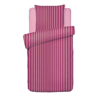Housse de couette + taie d’oreiller satin de coton - Faisceau Rose - 135 x 200 cm + 80 x 80 cm