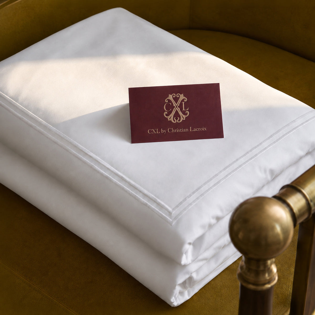Housse de couette + taie d'oreiller satin de coton - Nîmes Blanc / Blanc - CXL by Christian Lacroix Maison