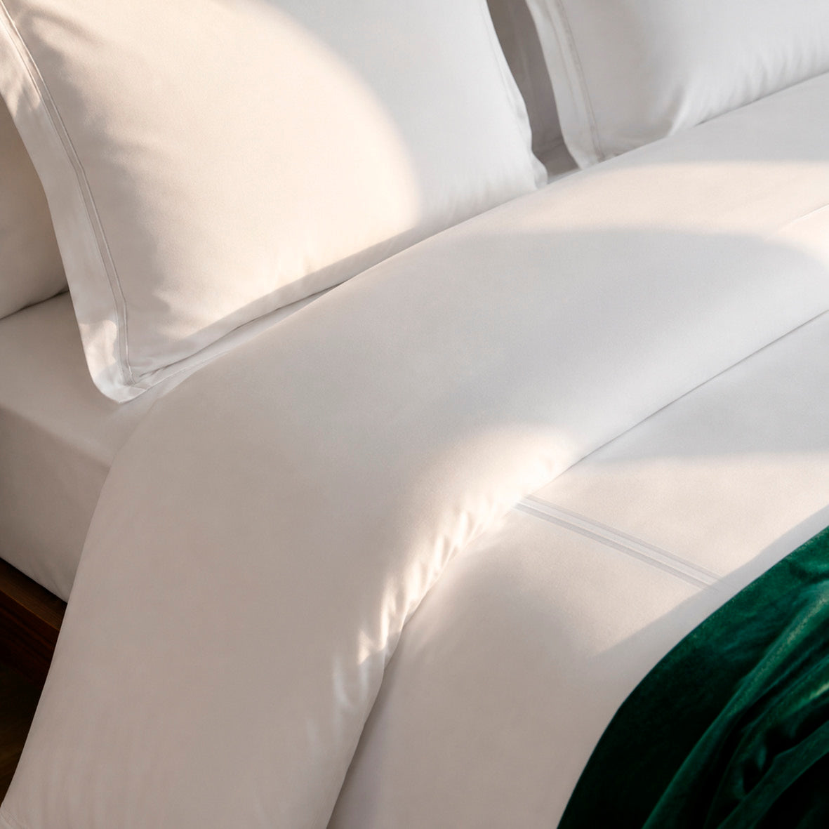 Housse de couette + taie d'oreiller satin de coton - Nîmes Blanc / Blanc - CXL by Christian Lacroix Maison
