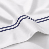 Housse de couette + taie d'oreiller satin de coton - Nîmes Bleu foncé / Blanc - CXL by Christian Lacroix Maison