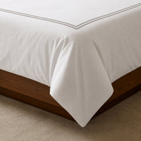 Housse de couette + taie d'oreiller satin de coton - Nîmes Gris / Blanc - CXL by Christian Lacroix Maison