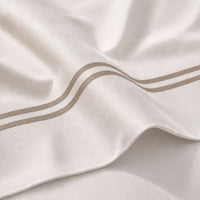 Housse de couette + taie d'oreiller satin de coton - Nîmes Taupe / Blanc - CXL by Christian Lacroix Maison