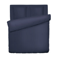 Housse de couette + taie(s) d'oreiller en satin de coton - Bleu foncé rayé - CXL by Christian Lacroix Maison