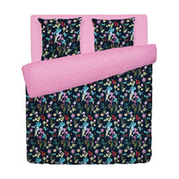 Housse de couette + taie(s) d'oreiller en satin de coton - Iris Bleu foncé - CXL by Christian Lacroix Maison