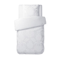 Housse de couette + taie(s) d'oreiller en satin de coton - tissé Jacquard - Arles Blanc - CXL by Christian Lacroix Maison