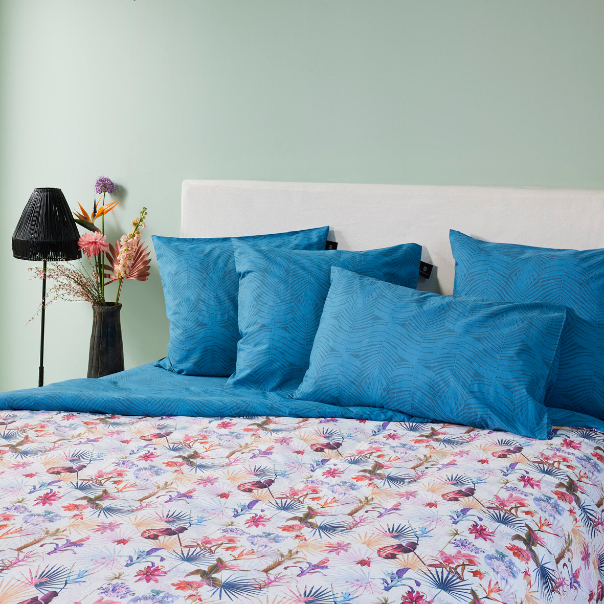 Housse de couette + taie(s) d'oreiller percale de coton - Multico pétrole Paradiso - CXL by Christian Lacroix Maison