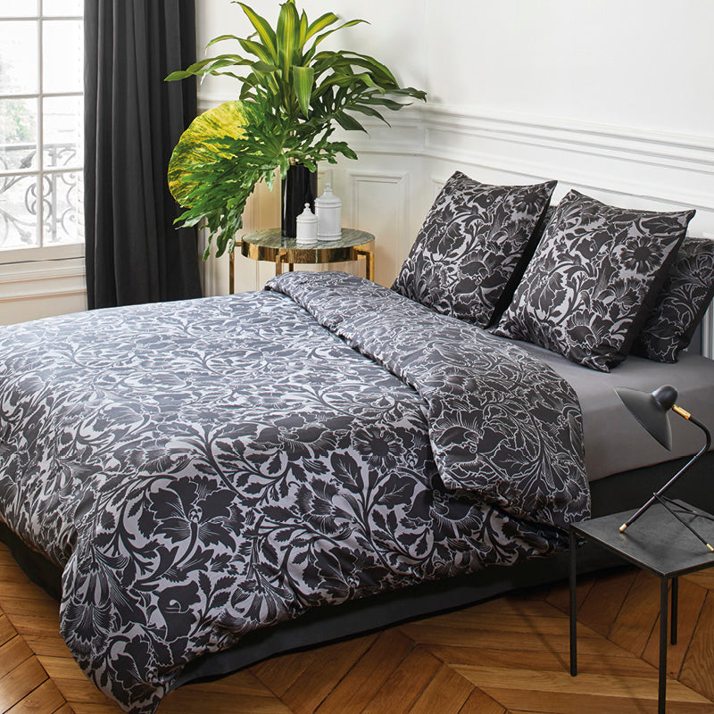 Housse de couette + taie(s) d'oreiller satin de coton - Anthracite - CXL by Christian Lacroix Maison